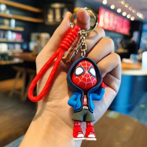 Marvel Superhero Keychains – Spider-Man, Captain America & Iron Man Cute Action Figure Keyrings