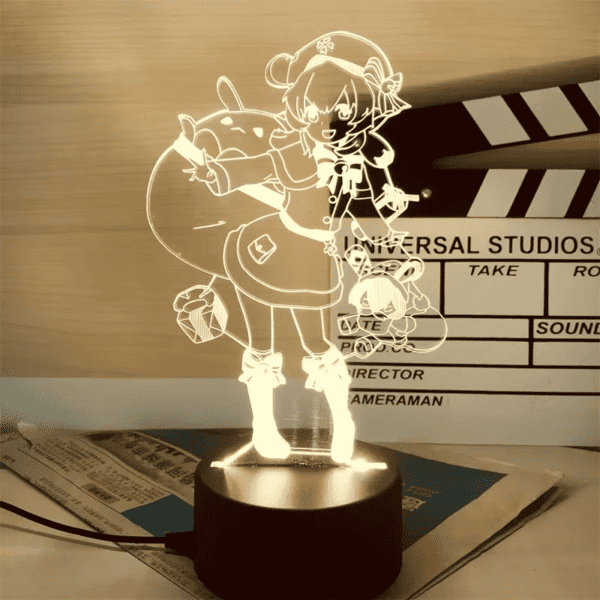 Genshin Impact 3D LED Night Light – Raiden Shogun Anime Lamp with Luminous Base - Image 6