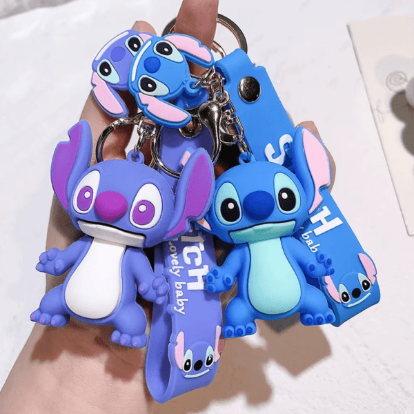 Lilo & Stitch Keychain – Cute Stitch & Angel PVC Figure | Anime Pendant for Car & Bag - Image 9