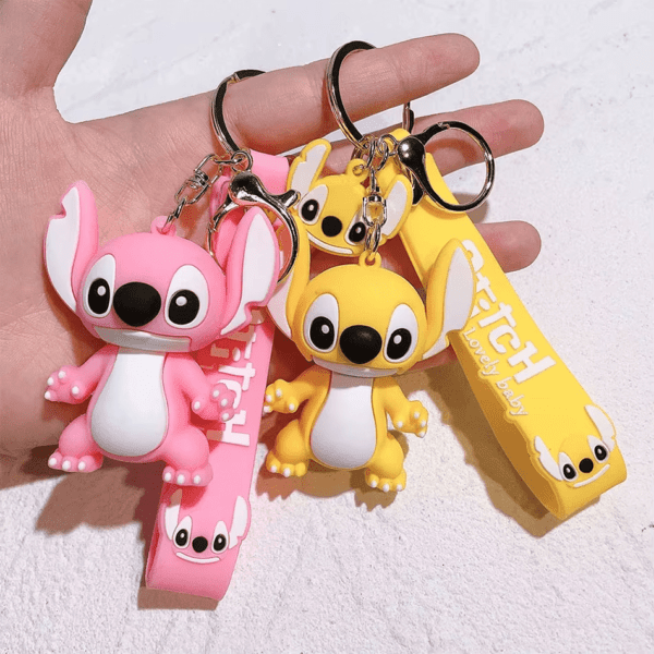 Lilo & Stitch Keychain – Cute Stitch & Angel PVC Figure | Anime Pendant for Car & Bag - Image 6