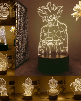 Dragon Ball Z 3D LED Night Light – Super Saiyan Goku & Vegeta Anime Lamp