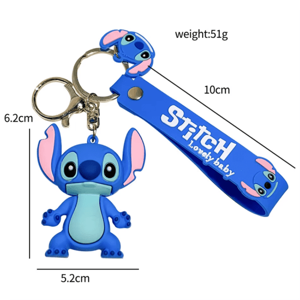 Lilo & Stitch Keychain – Cute Stitch & Angel PVC Figure | Anime Pendant for Car & Bag - Image 5
