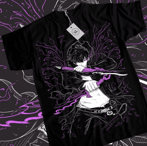 Solo Leveling T-Shirt Sung Jinwoo New Anime Manga Black Shirt Tee All Size Pro Choice Graphic T Shirts Oversized Vintage