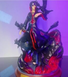 Naruto Anime Figure Uchiha Itachi Pvc Action Figure Toy Naruto Shippuden Uchiha Itachi and Crow Collection Model Toy 29Cm