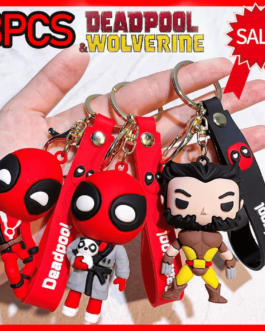 Deadpool & Wolverine Keychain – Superhero Mutants Movie Figure Pendant