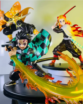 Demon Slayer Anime Figures – Tanjiro, Zenitsu, Rengoku PVC Action Model Collection Toy