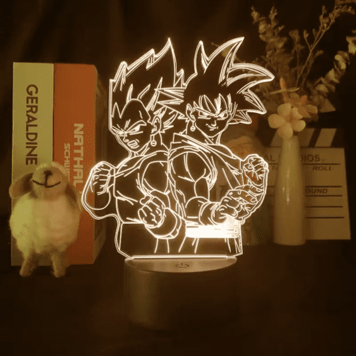 Dragon Ball Z 3D LED Night Light – Super Saiyan Goku & Vegeta Anime Lamp - Image 9
