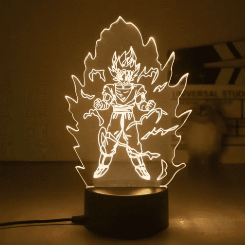 Dragon Ball Z 3D LED Night Light – Super Saiyan Goku & Vegeta Anime Lamp