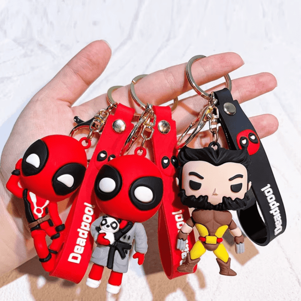 Deadpool & Wolverine Keychain – Superhero Mutants Movie Figure Pendant - Image 3