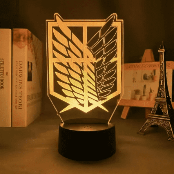 Attack on Titan Cartoon 3D Eren Levi Mikasa Visual Night Lights LED Figure Night Lamp Ackerman Toys Bedroom Anime Nightlights