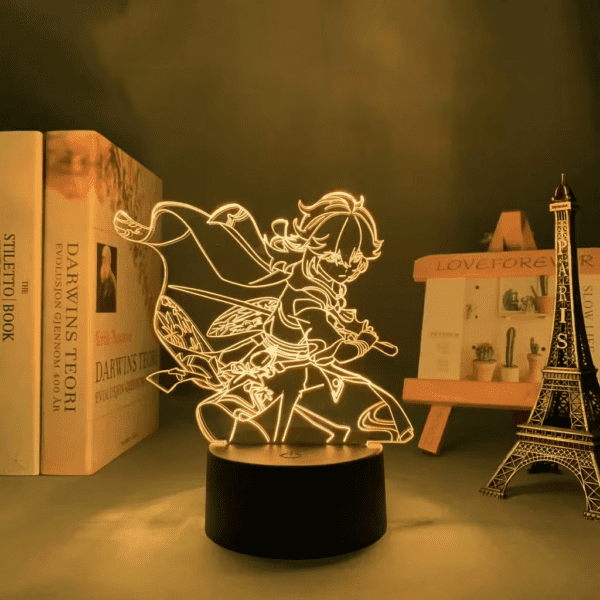 Genshin Impact 3D LED Night Light – Raiden Shogun Anime Lamp with Luminous Base - Image 8
