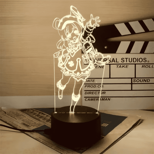 Genshin Impact 3D LED Night Light – Raiden Shogun Anime Lamp with Luminous Base - Image 4