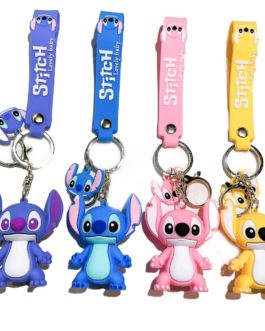 Lilo & Stitch Keychain – Cute Stitch & Angel PVC Figure | Anime Pendant for Car & Bag