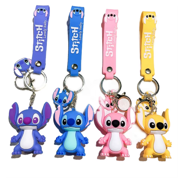 Lilo & Stitch Keychain – Cute Stitch & Angel PVC Figure | Anime Pendant for Car & Bag