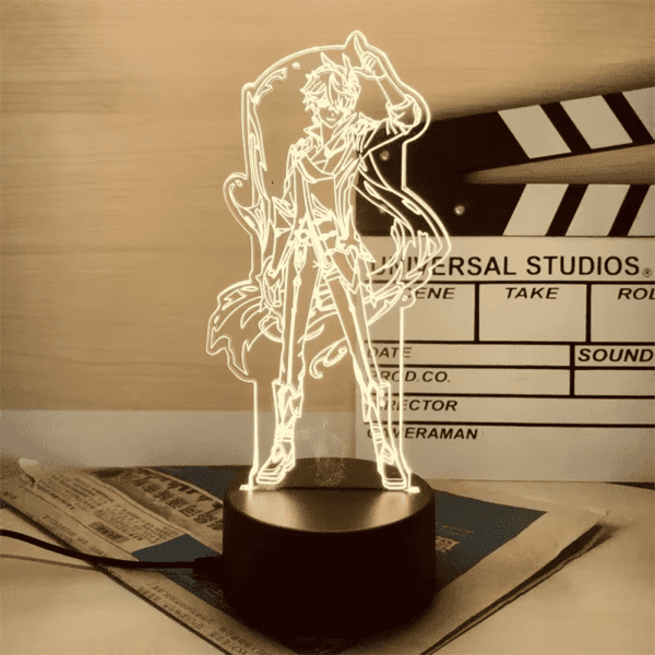 Genshin Impact 3D LED Night Light – Raiden Shogun Anime Lamp with Luminous Base - Image 5