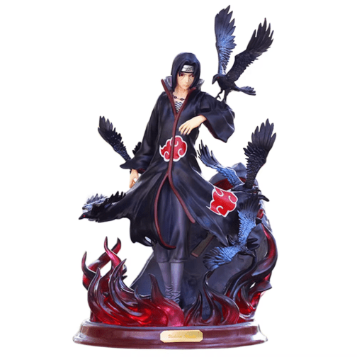 Naruto Anime Figure Uchiha Itachi Pvc Action Figure Toy Naruto Shippuden Uchiha Itachi and Crow Collection Model Toy 29Cm